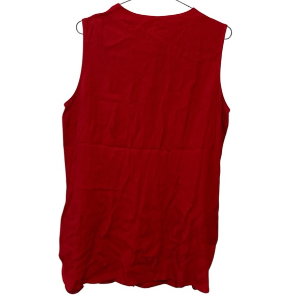 BNWT Red Sleeveless Button-Down Blouse - Size L - Picture 2 of 4